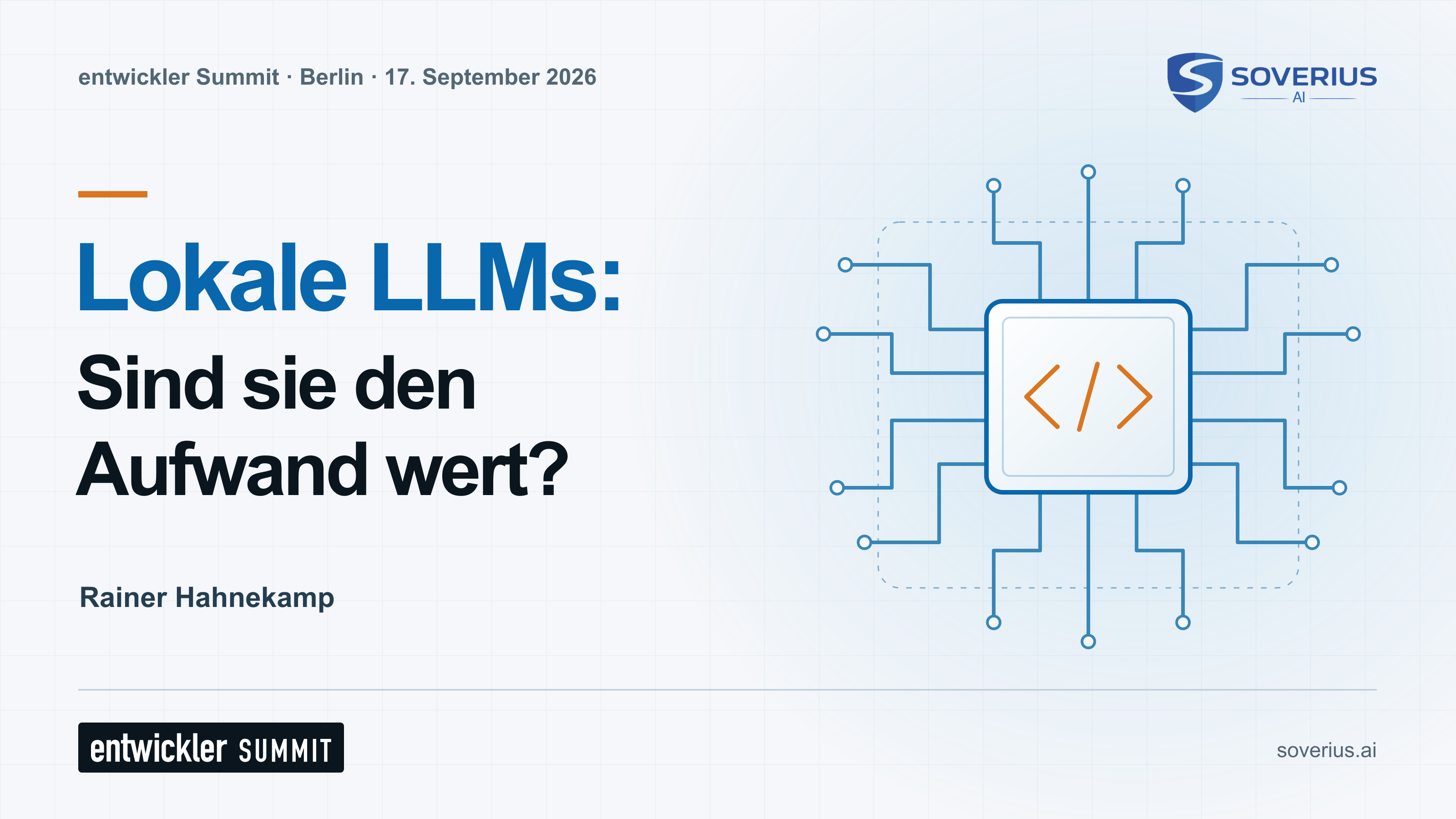 Lokale LLMs: Sind sie den Aufwand wert? — Rainer Hahnekamp — entwickler Summit, Berlin, 17. September 2026